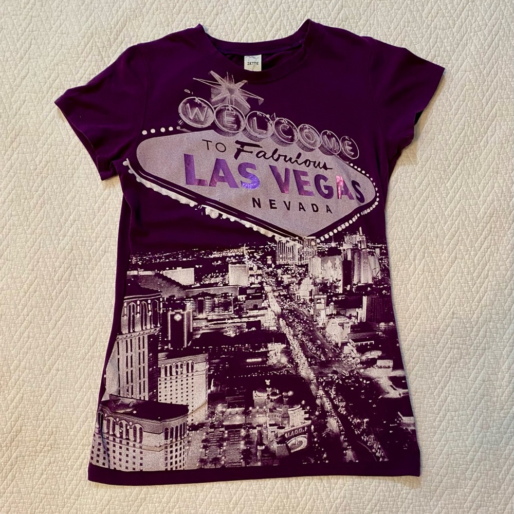 Purple Las Vegas Graphic T-Shirt